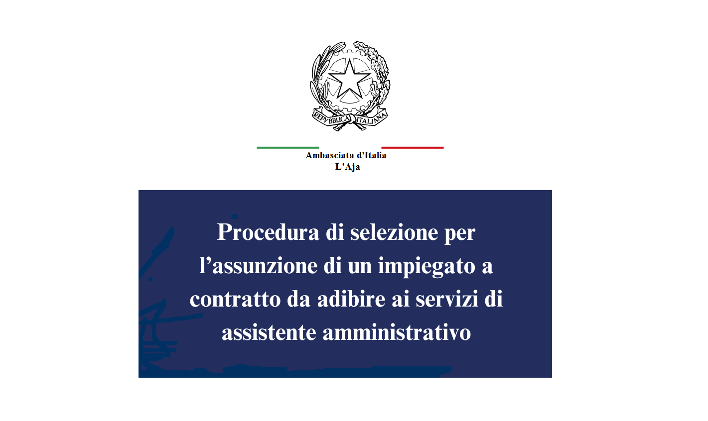 AVVISO ASSUNZIONE IMPIEGATO A CONTRATTO 1